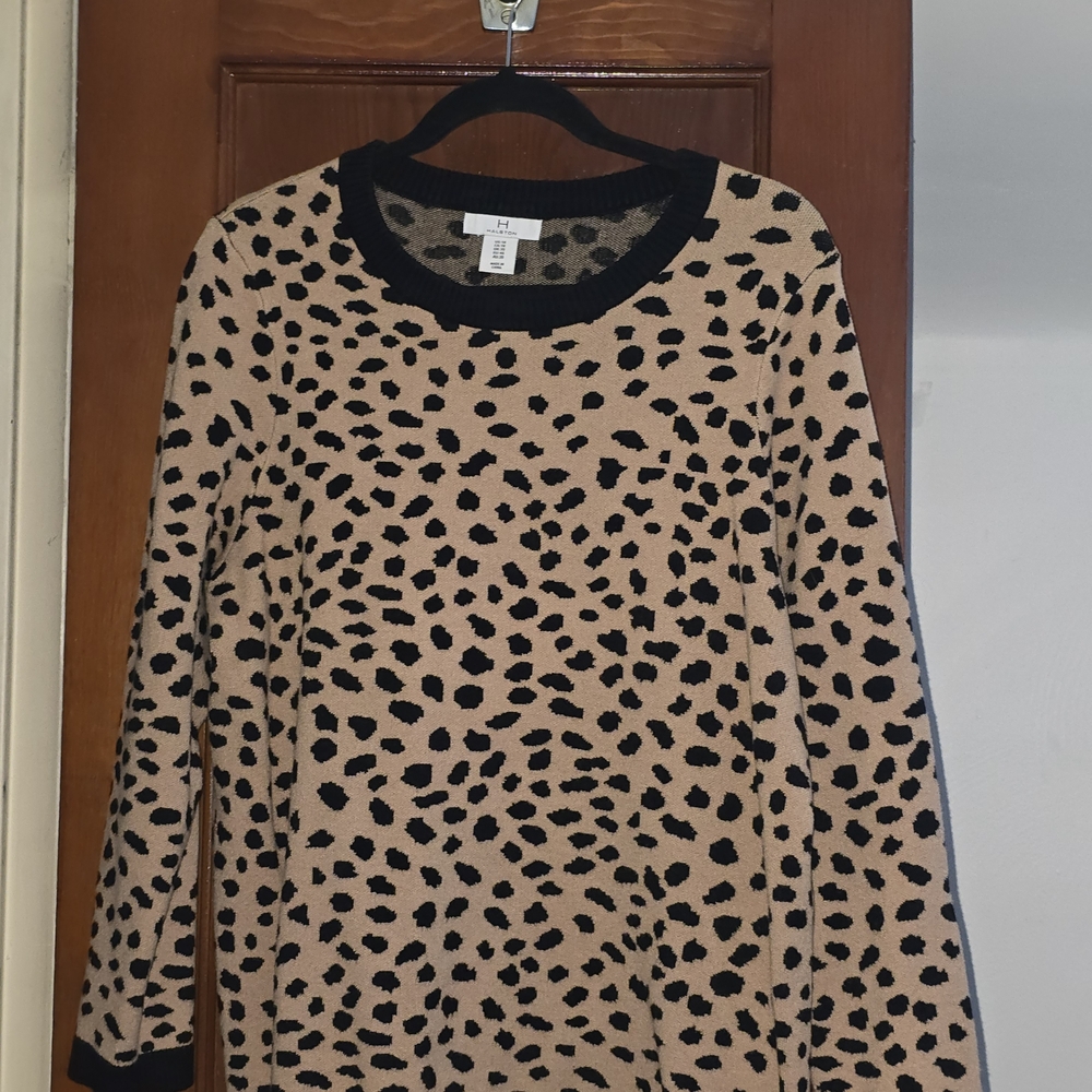 Halston Heritage Brown and Black Knit Top